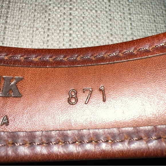H.S. Trask Genuine Bison Leather Belt W/Solid Brass Bckl Men’s Size 34” X 1 1/4” - Picture 3 of 4